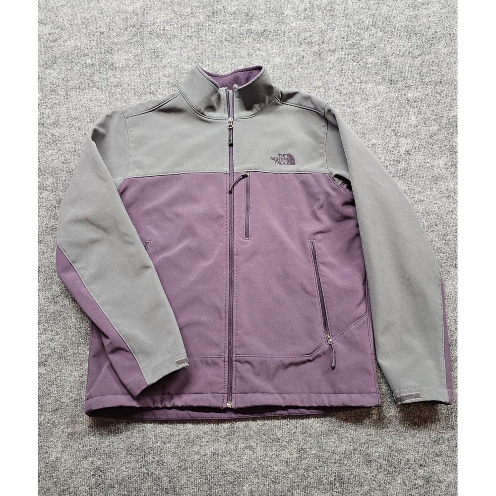 The North Face Apex Bionic Softshell Jacket Mens Large Purple Gray Full Zip